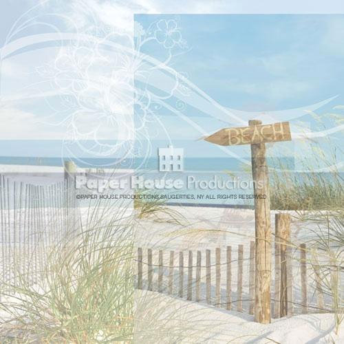 Paper House Productions - Beach Collection - 12 x 12 Paper - Beach Sign