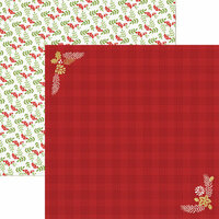 Paper House Productions - Christmas Cheer Collection - 12 x 12 Double Sided Paper - Red Flannel