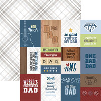 Paper House Productions - 12 x 12 Double Sided Paper - Number 1 Dad Tags