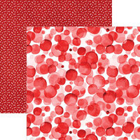 Paper House Productions - 12 x 12 Double Sided Paper - Red Watercolor Polka Dots