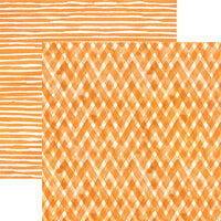 Paper House Productions - 12 x 12 Double Sided Paper - Orange Watercolor Plaid and Stripes