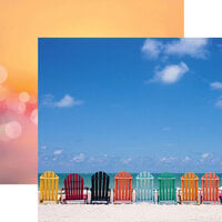 Paper House Productions - 12 x 12 Double Sided Paper - Chairs On The Beach