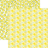 Paper House Productions - 12 x 12 Double Sided Paper - Yellow Watercolor Floral