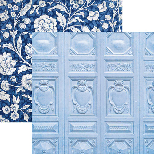 Paper House Productions - Color Ways Collection - Sapphire - 12 x 12 Double Sided Paper - Ornamentation