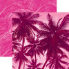 Paper House Productions - Color Ways Collection - Flamingo - 12 x 12 Double Sided Paper - Palm Trees