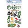 Paper House Productions - Soccer Collection - 3 Dimensional Cardstock Stickers with Glitter and Glossy Accents - Soccer