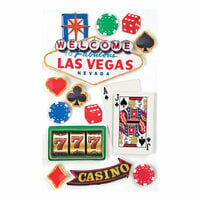 Paper House Productions - Las Vegas Collection - 3 Dimensional Cardstock Stickers with Glitter and Glossy Accents - Las Vegas