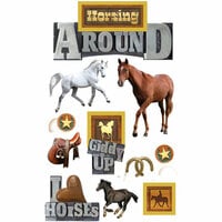Paper House Productions - Horse Collection - 3 Dimensional Cardstock Stickers - Horsing Around