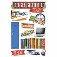 Paper House Productions - 3 Dimensional Cardstock Stickers with Glitter and Jewel Accents - High School