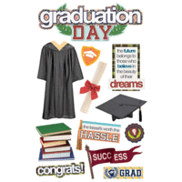 Paper House Productions - 3 Dimensional Stickers with Glitter and Jewel Accents  - Graduation Day