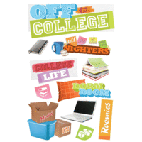 Paper House Productions - 3 Dimensional Stickers with Glitter and Jewel Accents  - Off to College