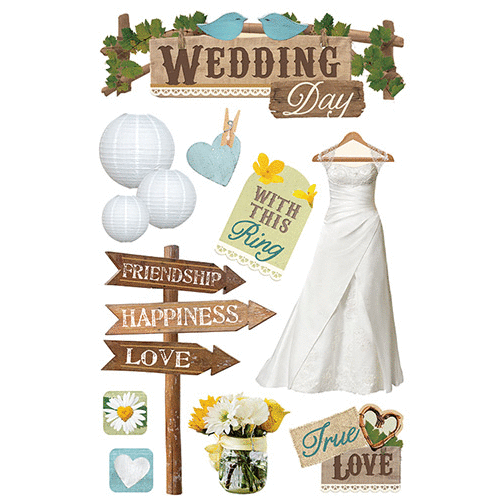 Paper House 3D Stickers, Wedding