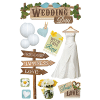 Paper House Productions - 3 Dimensional Stickers with Glitter and Epoxy Accents - Wedding