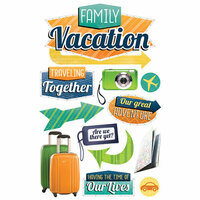 Paper House Productions - 3 Dimensional Cardstock Stickers - Family Vacation