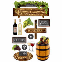 Paper House Productions - 3 Dimensional Cardstock Stickers - Wine Country