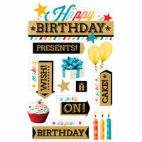 Paper House Productions - 3 Dimensional Layered Stickers - Happy Birthday 2