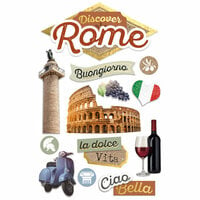 Paper House Productions - 3 Dimensional Cardstock Stickers - Discover Rome