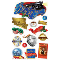 Paper House Productions - Christmas - 3 Dimensional Layered Cardstock Stickers - Polar Express with Glitter and Foil Accents
