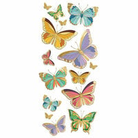 Paper House Productions - StickyPix - Faux Enamel Stickers - Butterflies with Foil Accents