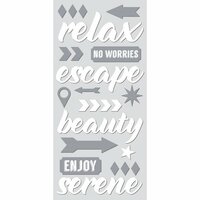 Paper House Productions - At the Beach Collection - Sculpted - Puffy Stickers - Relax