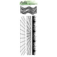 Picket Fence Studios - Clear Photopolymer Stamps - Slimline - Grass and Waves with Tile and Wood Floor