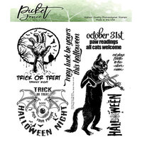 Picket Fence Studios - Halloween - Clear Photopolymer Stamps - Cat Plays Fiddle to the Silver Moon