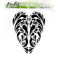 Picket Fence Studios - 6 x 6 Stencils - Swirly Heart