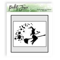Picket Fence Studios - 6 x 6 Stencils - Flying Witch
