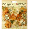 Petaloo - Botanica Collection - Floral Embellishments - Sugared Minis - Gold and Sienna