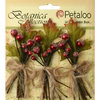 Petaloo - Botanica Collection - Floral Embellishments - Sugared Berry Clusters - Red