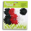 Petaloo - It's Magic Mickey Collection - Flora Doodles - Flowers - Glittered Daisies - 7 Flowers - Black, Red and White