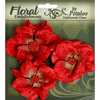 Petaloo - Chantilly Collection - Velvet Wild Roses - Red