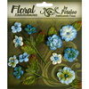 Petaloo - Chantilly Collection - Velvet Mini Blossoms - Dark Blue