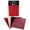 Petaloo - Glitter Paper Sheets - Red White Pink and Chocolate