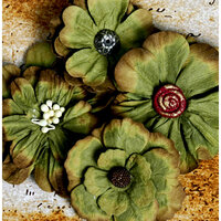Petaloo - Darjeeling Collection - Floral Embellishments - Sage Green