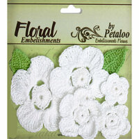 Petaloo - Devon Collection - Crocheted Flowers - White