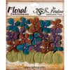 Petaloo - Darjeeling Collection - Floral Embellishments - Hydrangea - Blue Eggplant and Brown