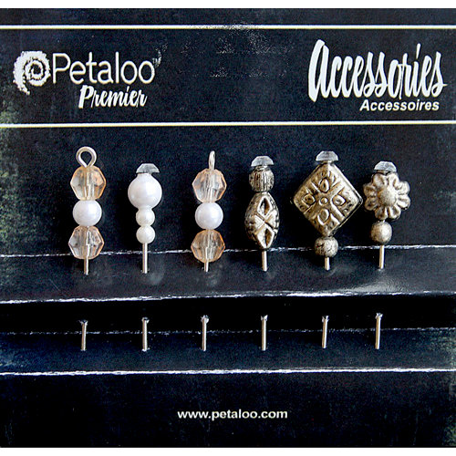 Petaloo - Darjeeling Collection - Beaded Hat Pins - Brown