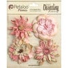 Petaloo - Printed Darjeeling Collection - Floral Embellishments - Wild Blossoms - Large - Pink