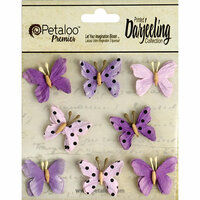 Petaloo - Printed Darjeeling Collection - Mini Butterflies - Teastained Purple
