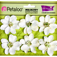 Petaloo - Flora Doodles Collection - Mulberry Flowers - Camelia - White