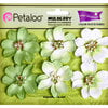 Petaloo - Flora Doodles Collection - Mulberry Flowers - Camelia - Mantis Green
