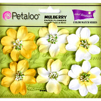 Petaloo - Flora Doodles Collection - Mulberry Flowers - Camelia - Tulip Yellow