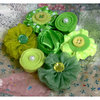 Petaloo - Expressions Collection - Mini Fabric Flowers - Green