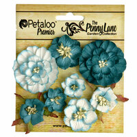 Petaloo - Penny Lane Collection - Floral Embellishments - Mixed Blossoms - Teal