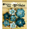 Petaloo - Penny Lane Collection - Floral Embellishments - Mini Wild Roses - Teal