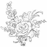 Donna Salazar - Kiss The Cook Collection - Cling Mounted Rubber Stamp - Cake Box Flowers, CLEARANCE