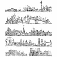 Stampers Anonymous - Tim Holtz - Cling Mounted Rubber Stamp Set - Cityscapes