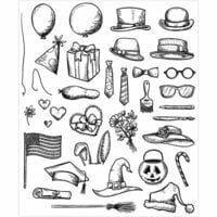 Stampers Anonymous - Tim Holtz - Cling Mounted Rubber Stamp Set - Crazy Things