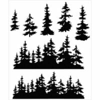 Stampers Anonymous - Tim Holtz - Cling Mounted Rubber Stamp Set - Tree Line